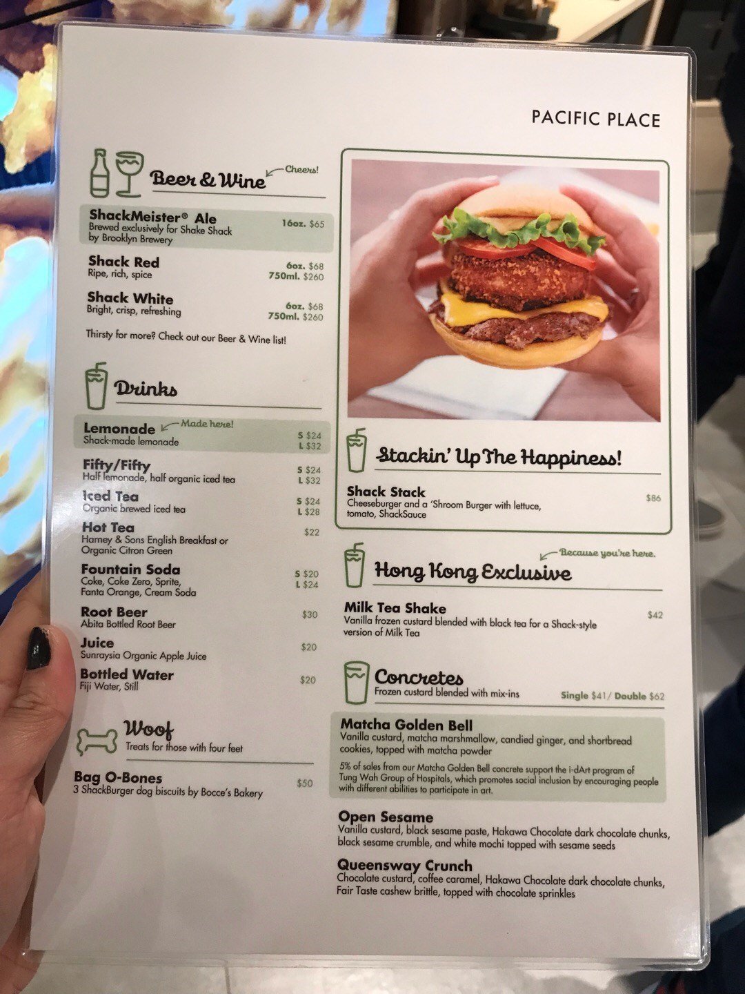 shake shack"s menu - american hamburger in admiralty pacific