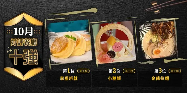 10月份好評餐廳十強