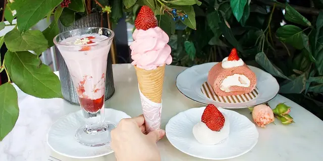 甘王士多啤梨軟雪糕登場！甜品店新出日本士多啤梨系列（有片）