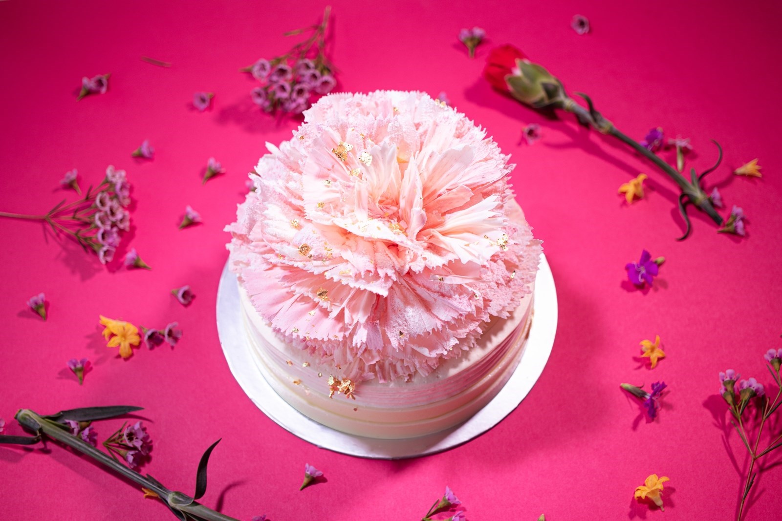 No-Oven Carnations Cake 免烤康乃馨蛋糕
