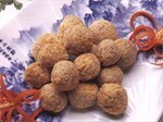 Fried taro balls with scallop filling