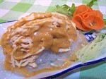 Bean sheets with shredded chicken