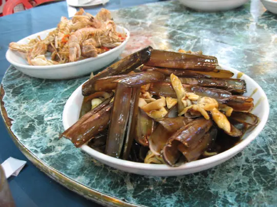 椒鹽賴尿蝦、炒蟶子