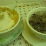 椰汁蛋白馬蹄沙（熱）& 紅豆椰汁西米（凍）