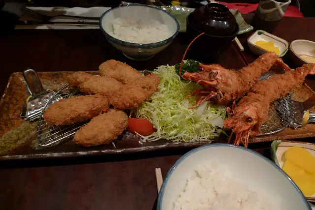 車海老定食及炸蠔定食