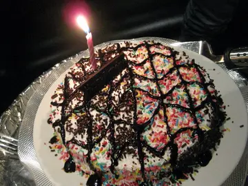 赠寿星的生日蛋糕,纵然迷你却依然有剩,可想质素如何…