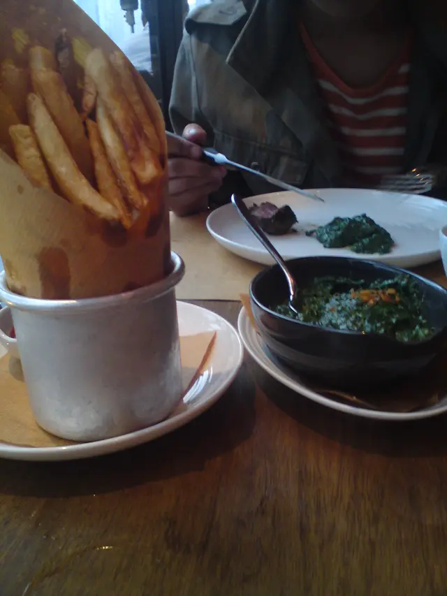 fries & creamed spinach