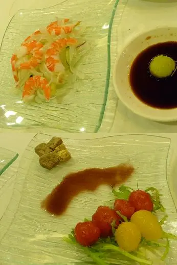 粉皮白云虾, 蓝莓鹅肝红黄茄