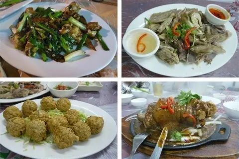 姜葱鱼卜, 滷水拼盘, 蚬蚧鳞鱼球, 铁板黑椒猪手