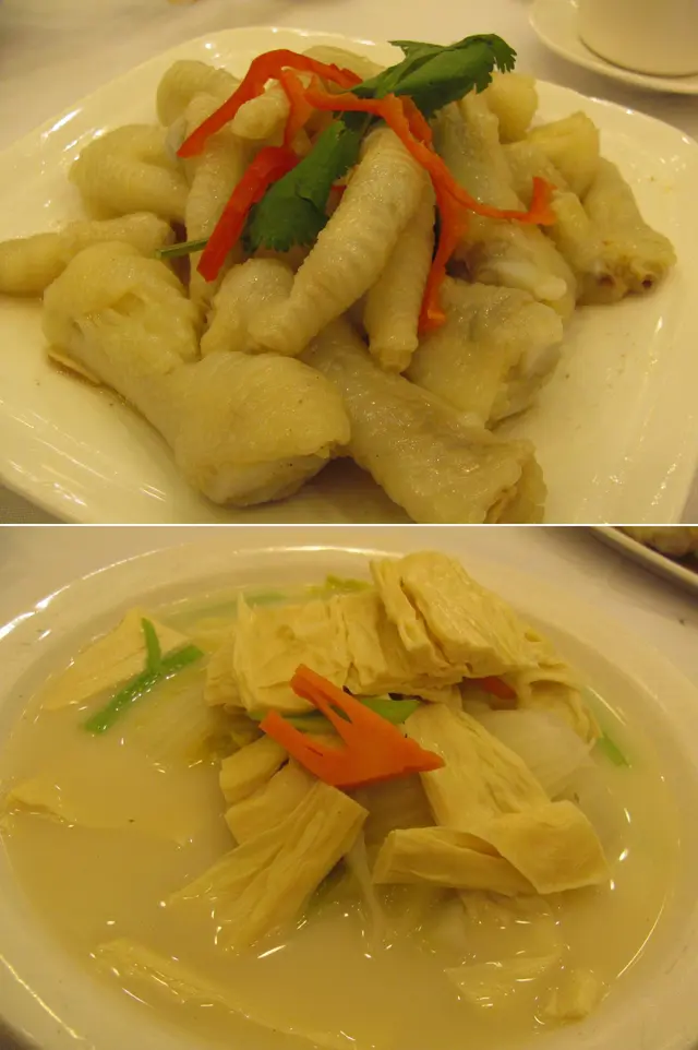 沙薑雞腳過鹹；魚湯鮮竹浸時蔬太清淡