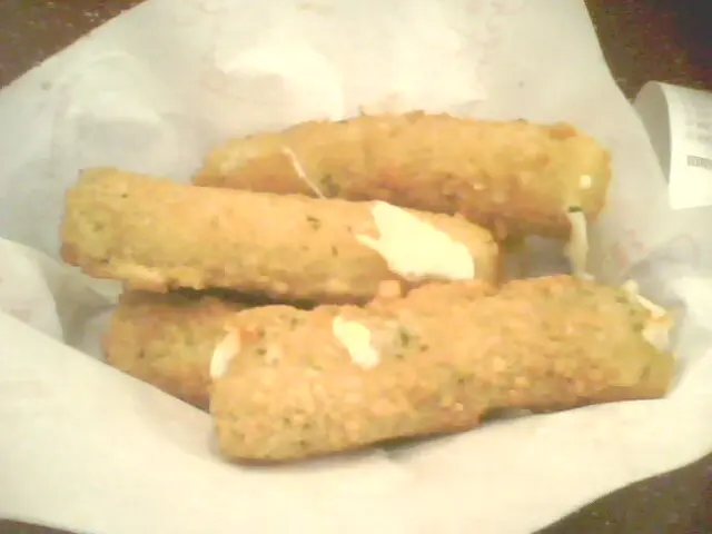 Breaded mozzarella sticks