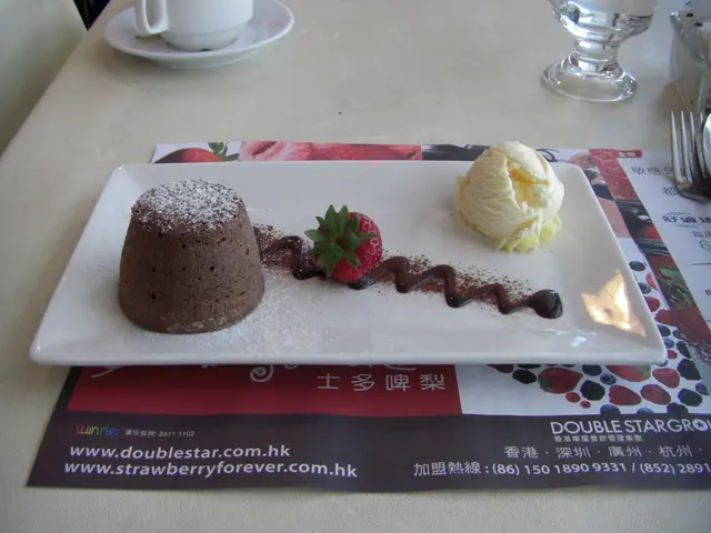 濃情密意,(焗朱古力軟心布甸伴DERYERS雪糕(雲呢拿味))原價$48-,跟餐半價$24-