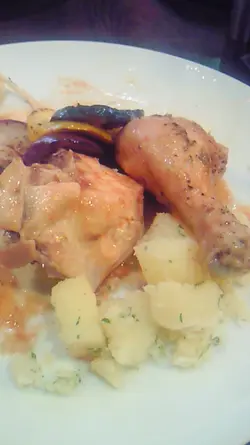 Greek style roasted chicken with parsley potato