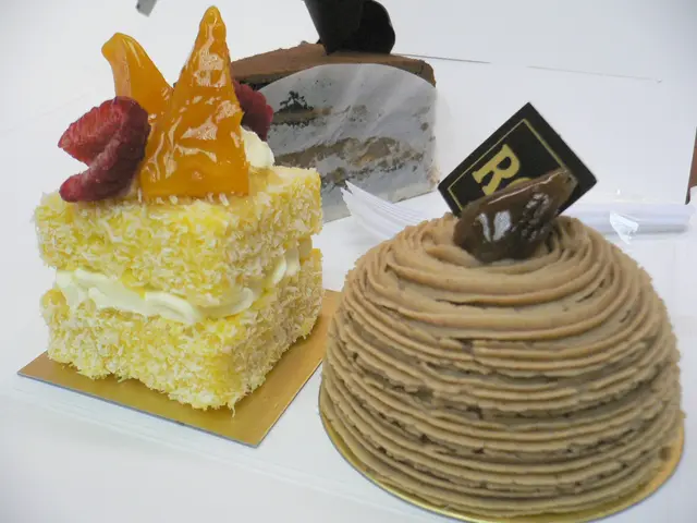 Lemon Soft Cake (L) ; Chestnut Mousse Cake (R)