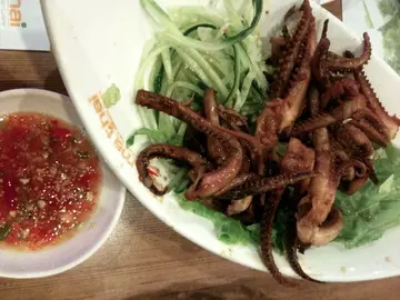 Charcoal grilled body squids ($58)