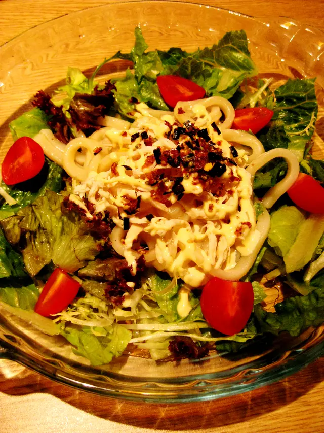 沙律菜雞肉烏冬；