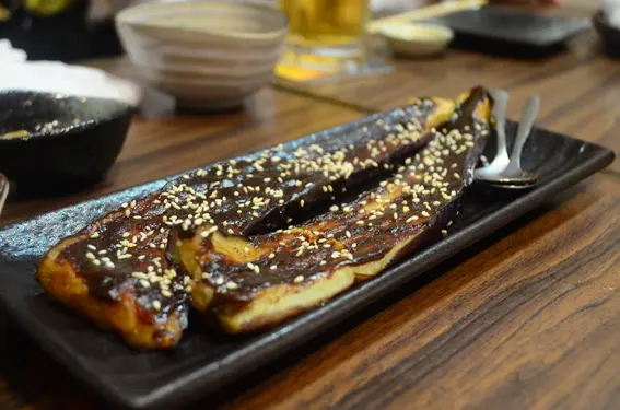Grilled eggplant with miso