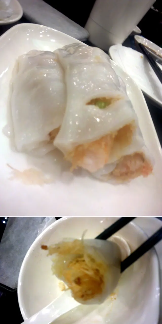等了足足一小時的脆皮鮮蝦腸，還不錯