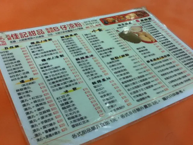 餐單很多款式，背面還有傳統糖水！