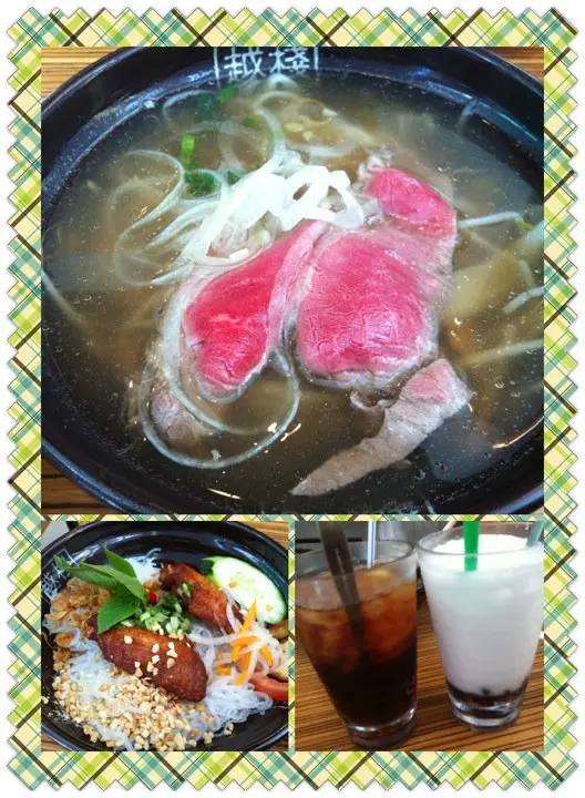 生牛肉湯河配凍檸茶、香茅雞翼撈檬配紅荳冰