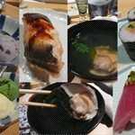 雪糕,鰻魚,蛤蜊清湯,吞拿魚蓉卷,鰹魚壽司