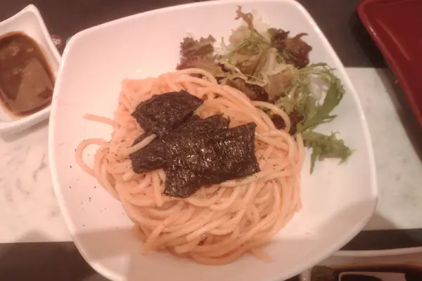 失水準嘅明太子炒意粉