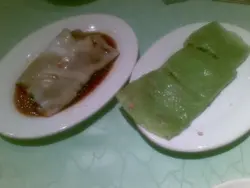 牛肉腸粉、綠茶甜薄餅