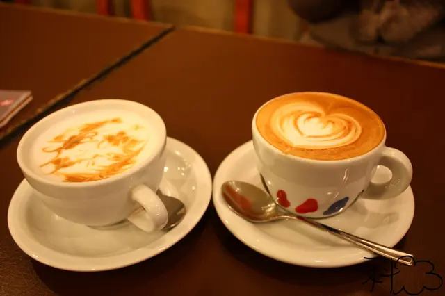 左:Latte macchiato;右: cappuccino