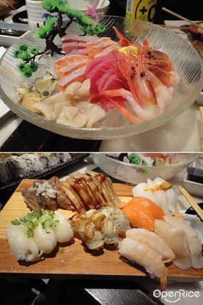 刺身厚切用料新鮮，壽司飯少食多幾件 - 尖沙咀的大喜屋