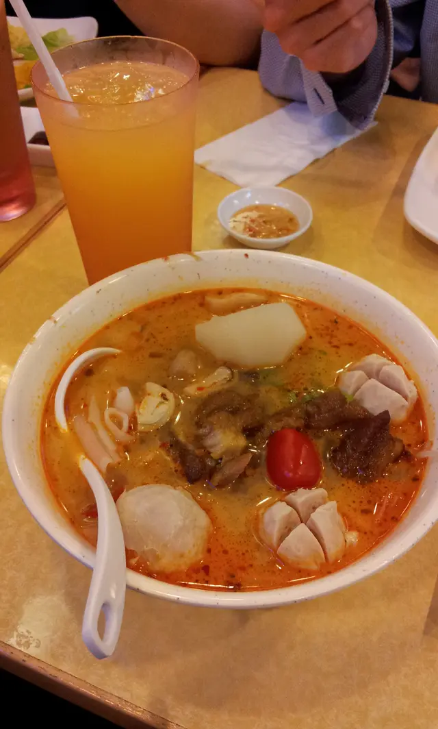 冬蔭功豬肉丸+豬扒湯河