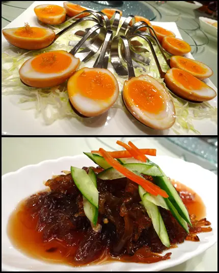 茶葉燻蛋、陳醋蜇頭