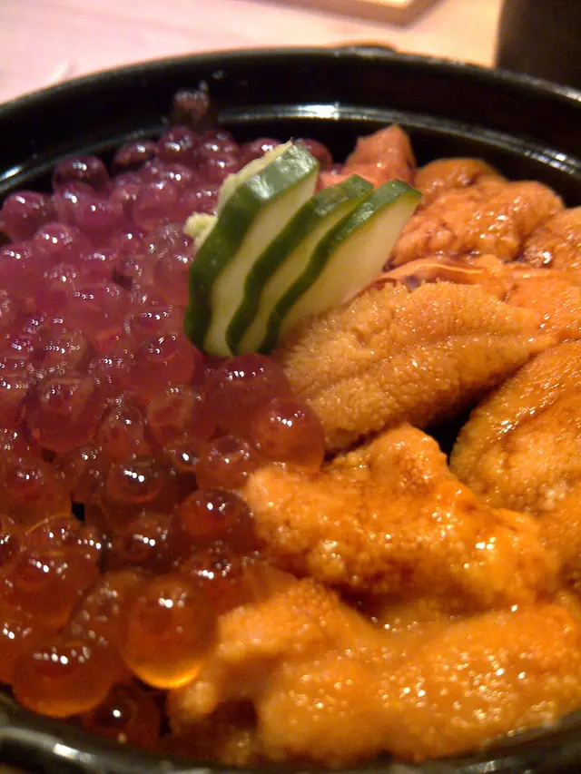 Close-shot of Salmon Roe/Uni