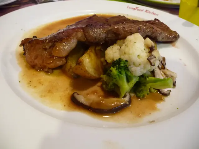 加拿大穀飼西冷伴蔥炒時蔬配紅酒濃汁