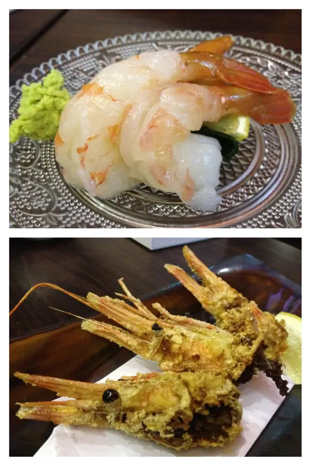 牡丹蝦刺身＋炸蝦頭