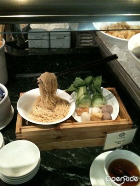 creative noodle display - Enchanted Garden Restaurant in Lantau Island 