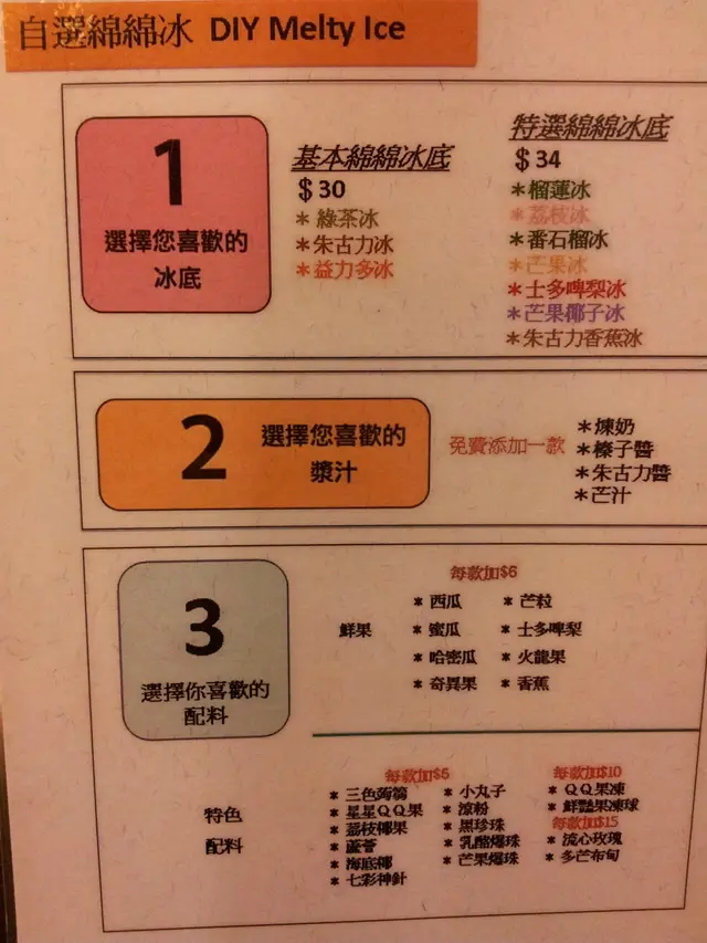 綿綿冰餐牌