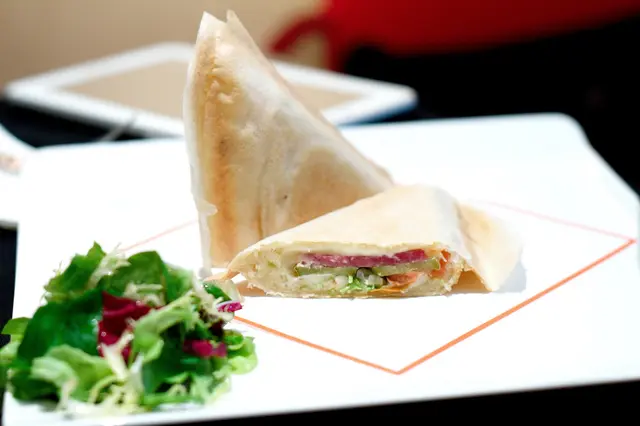 Freshly roasted ham and cheese crispy pocket $72