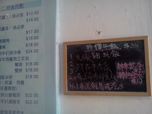 是日午餐餐牌,用粉筆字寫在小黑板上,甚有學園Feel