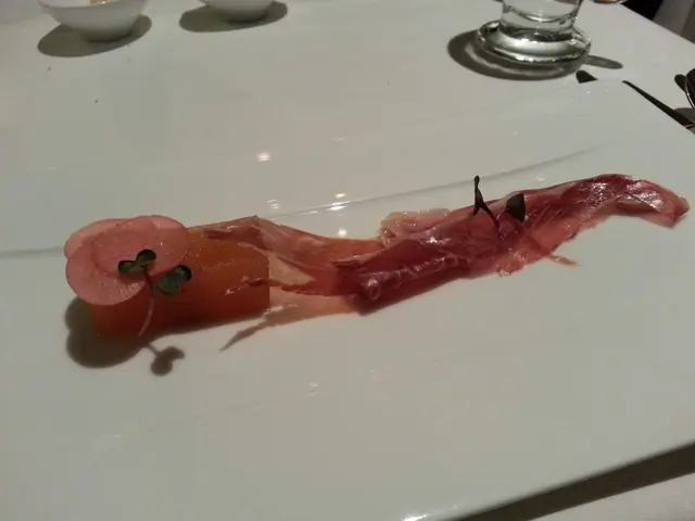 Iberico Ham, Compressed Melon and Pickles