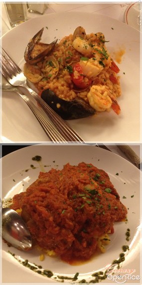 意大利蕃茄雜錦海鮮燴飯 / 牛膝配意大利飯 - 尖沙咀的La Taverna