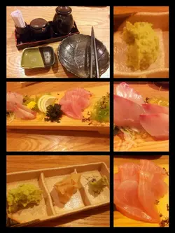 芥末、池魚皇刺身、金目鯛刺身