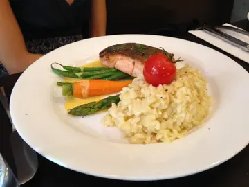 pan-fried trout with risotto