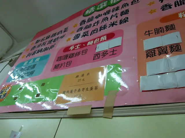 牆上在一些食物的推介