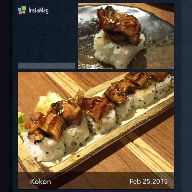 雖然卷物內同樣包裹著芝士、炸蝦及牛油果，不過，最重要的是卷物上鋪了我最愛的鰻魚！濃郁的鰻魚加鰻魚汁，雖然未有帶動搖滾感覺，卻即時帶動我的味蕾...