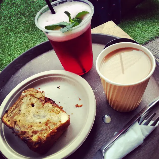 Iced : 洛神花薄荷茶
Cake:香蕉合桃磅蛋糕
熱: 印度香料奶茶