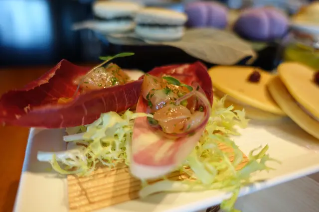 Salmon on endive