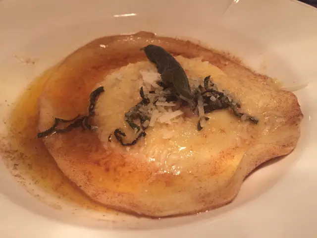 soft duck egg raviolo