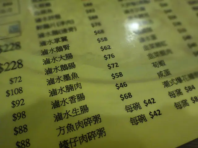 滷水菜式餐牌