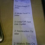 list of oysters we got