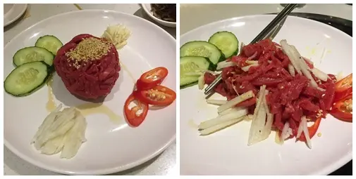 蛋拌生牛肉絲